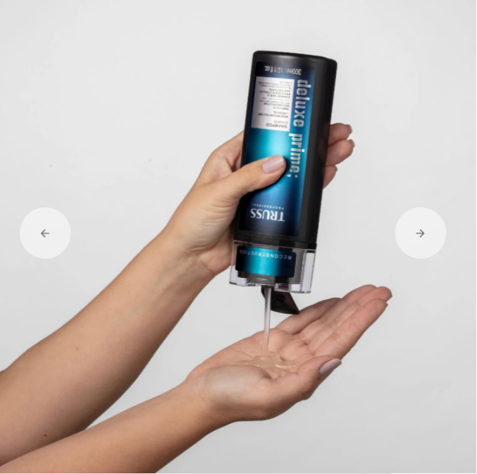 Champú Deluxe Prime de Truss para un cabello con brillo espejo, protección del color y control total del frizz.